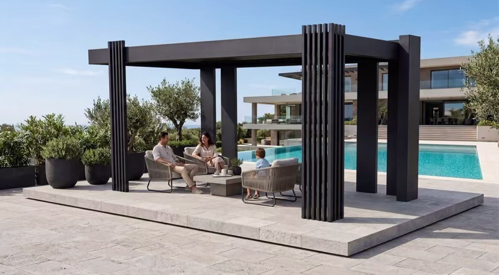 Energy Pavilion used as a poolside lounge